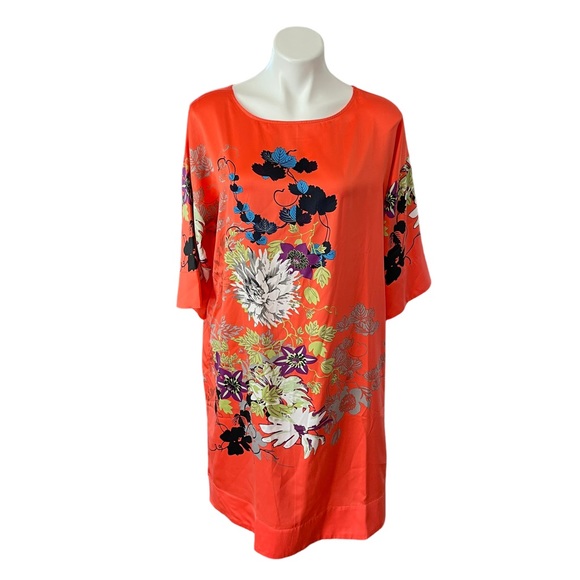 Soft Surroundings Floral Polynesian Dress Orange Medium - Picture 2 of 9